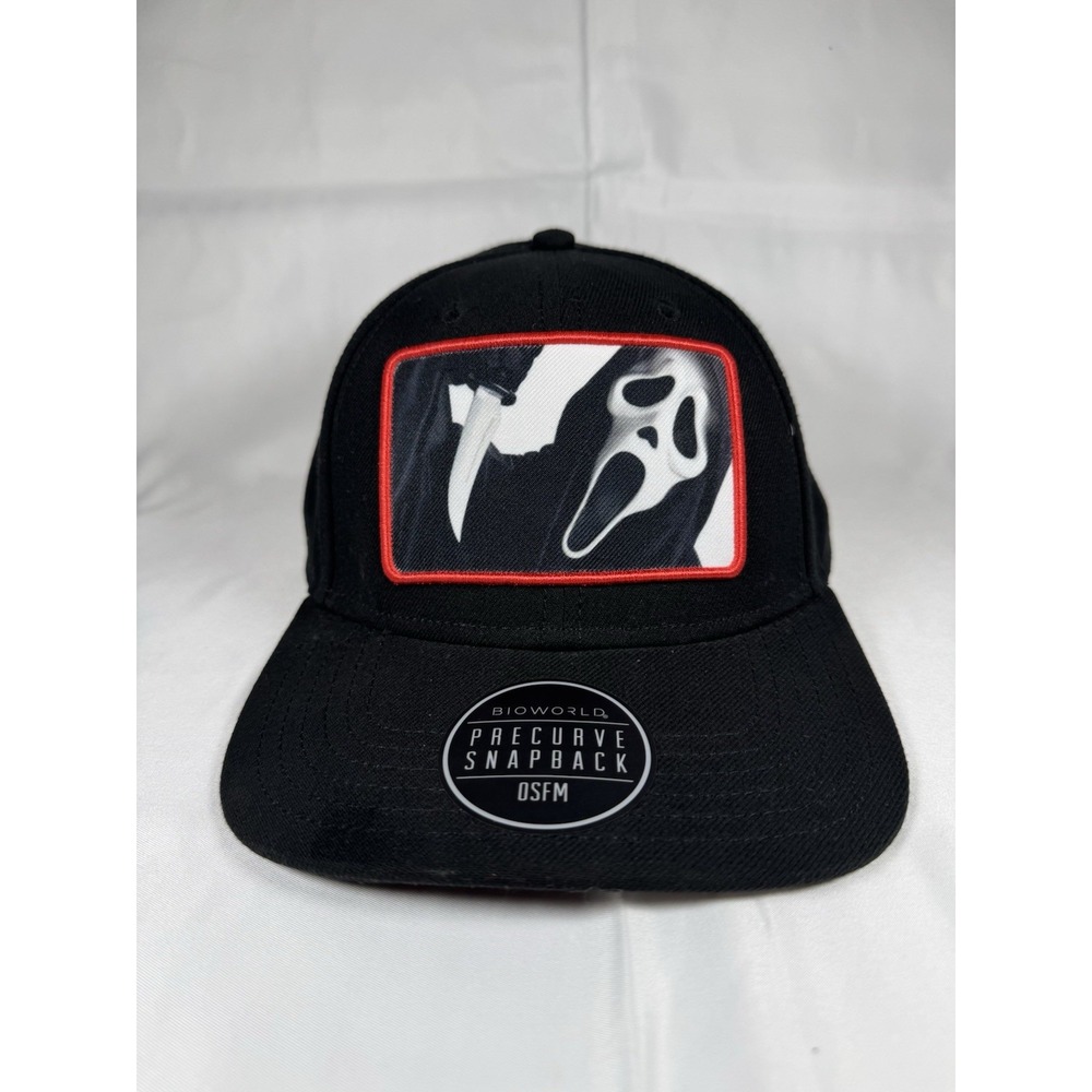 Bioworld Ghost Face Scream Precurve‎ Snapback Hat Black Red OSFM 01529965